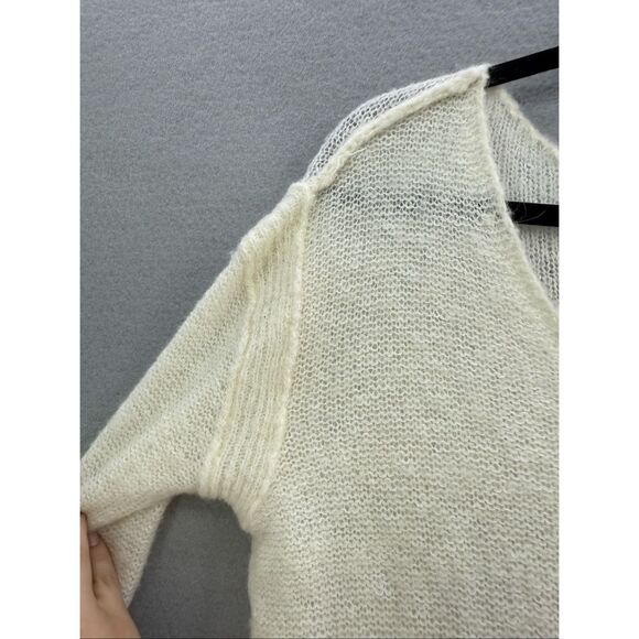 Free People Womens Cream Alpaca Blend Soft V-Neck Pullover Sweater Size XS - Picture 8 of 9